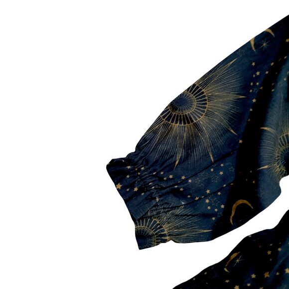 Kate Quinn Long Sleeve Tiered Ruffle Midi Dress Eye in the Sky Print Size 6-12M - Picture 5 of 12